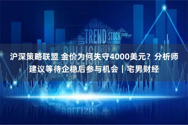 沪深策略联盟 金价为何失守4000美元?分析师建议等待企稳后参与机会|宅男财经