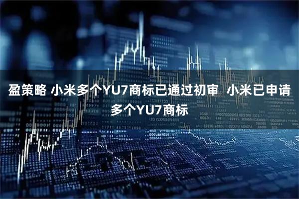 盈策略 小米多个YU7商标已通过初审  小米已申请多个YU7商标